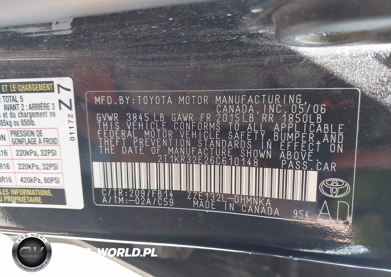 2006 Toyota Matrix Xr VIN:2T1KR32E26C610148 - 9