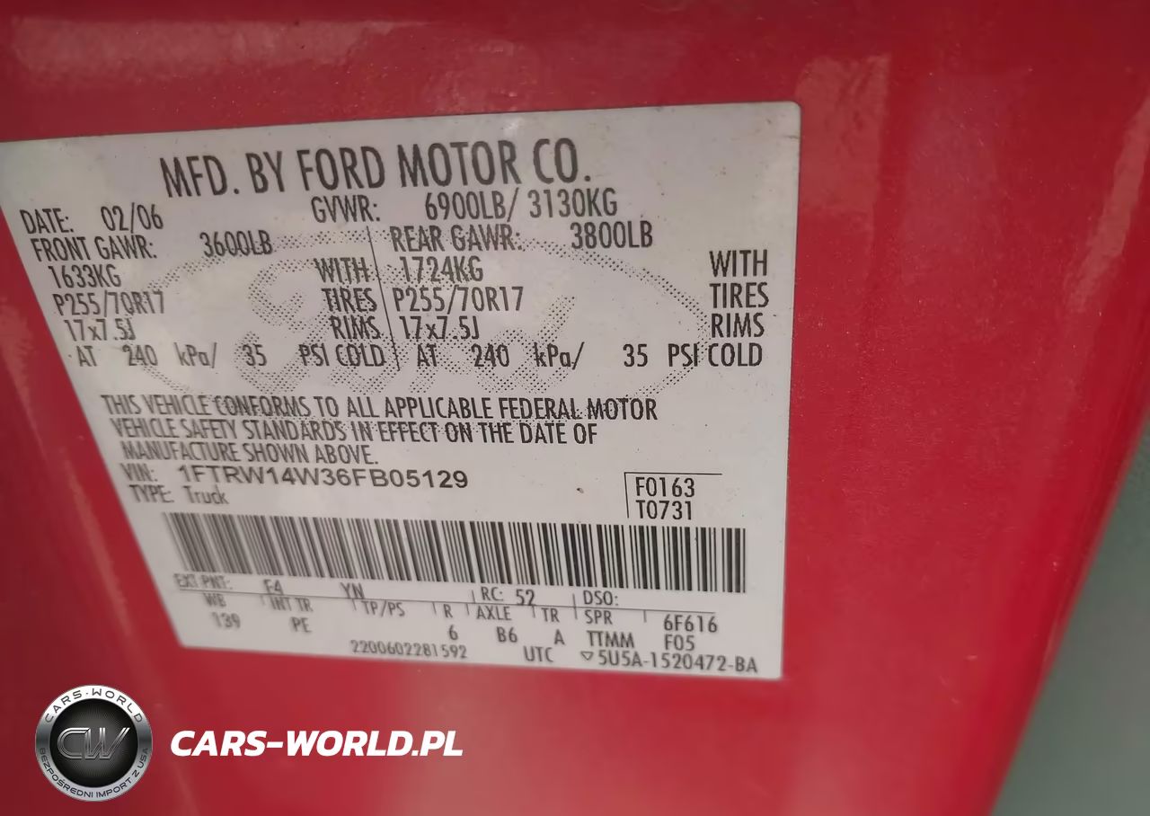 2006 Ford F-150 Xlt VIN:1FTRW14W36FB05129 - 9