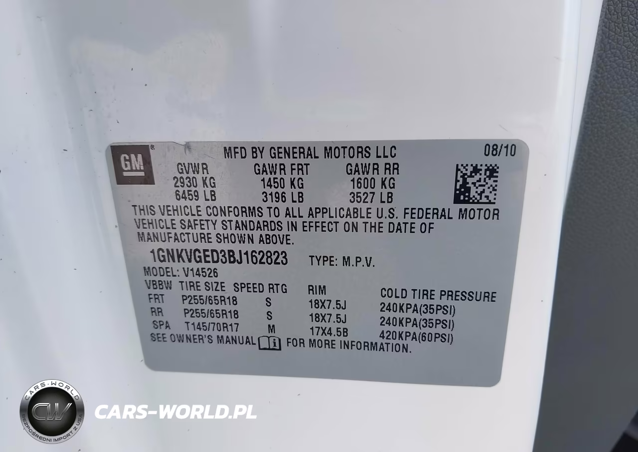 2011 Chevrolet Traverse 1Lt VIN:1GNKVGED3BJ162823 - 9