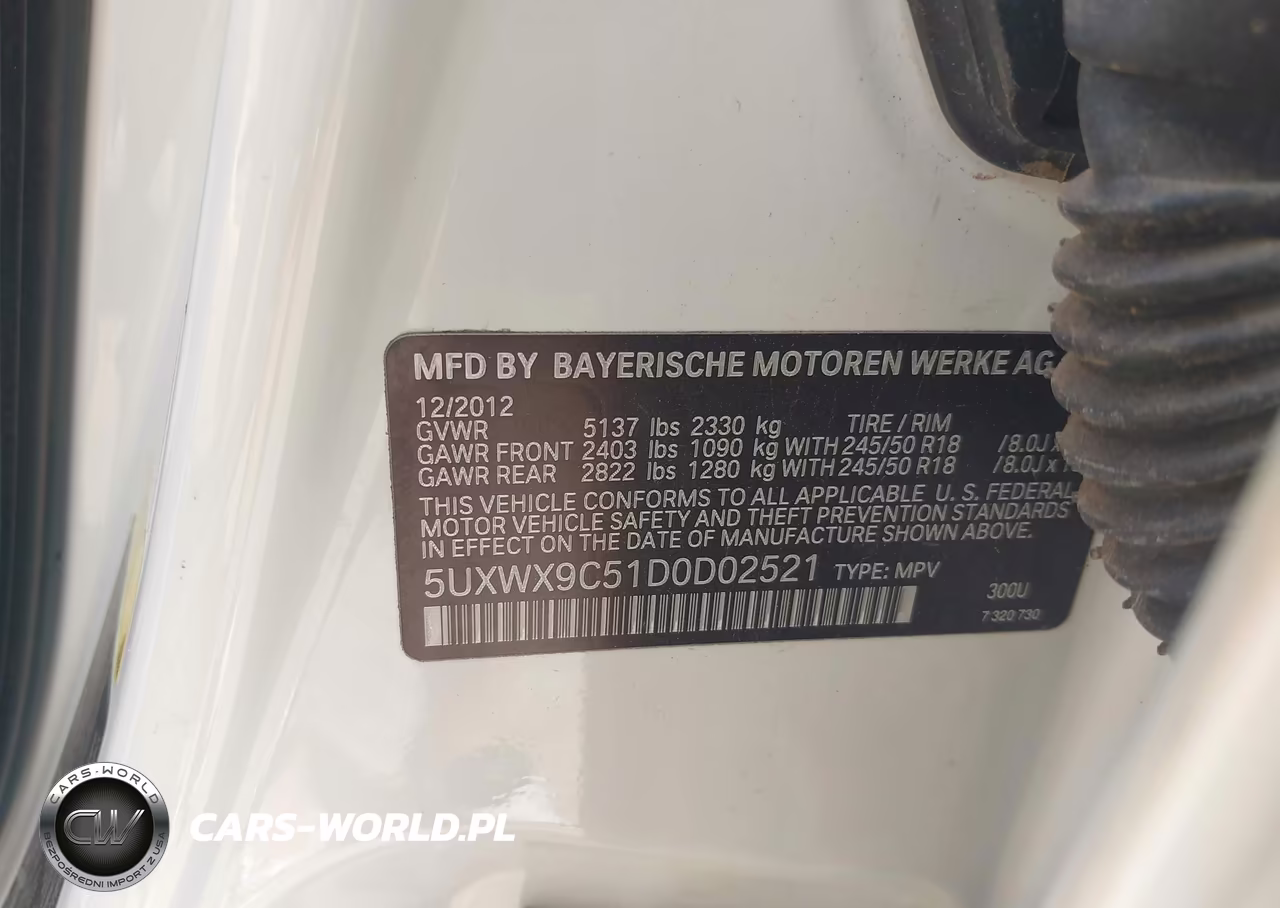 2013 BMW X3 xDrive28I VIN:5UXWX9C51D0D02521 - 9