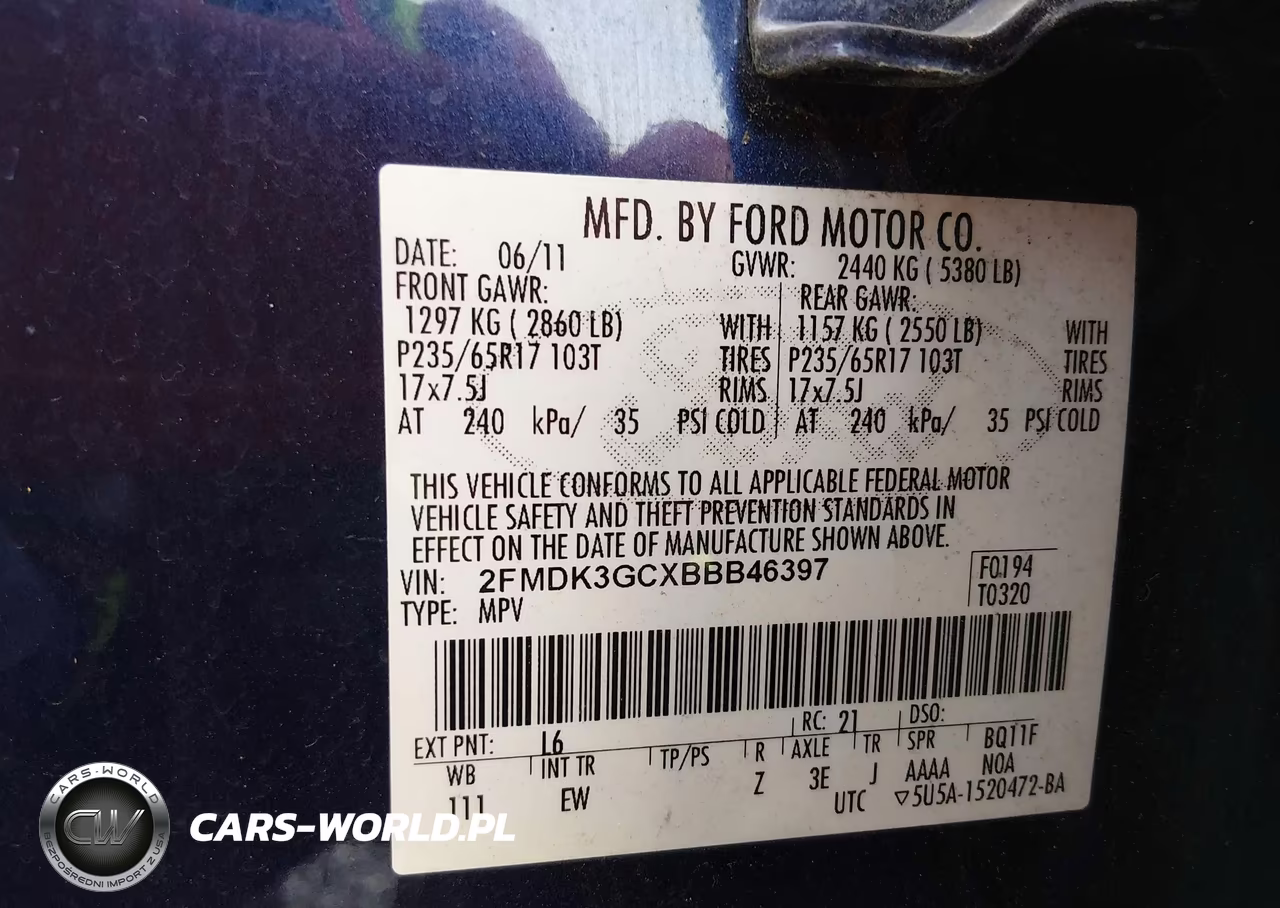 2011 Ford Edge Se VIN:2FMDK3GCXBBB46397 - 9