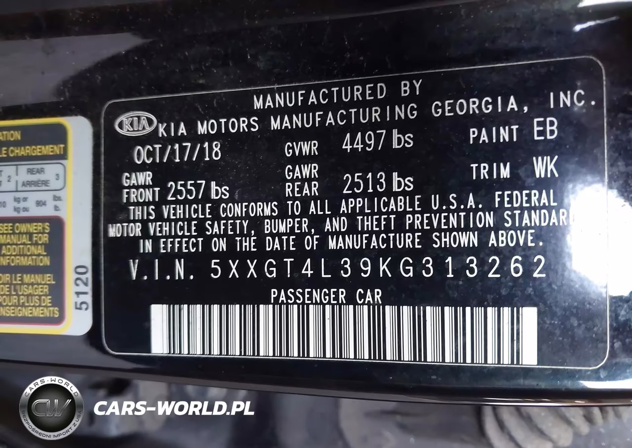2019 Kia Optima Lx VIN:5XXGT4L39KG313262 - 9