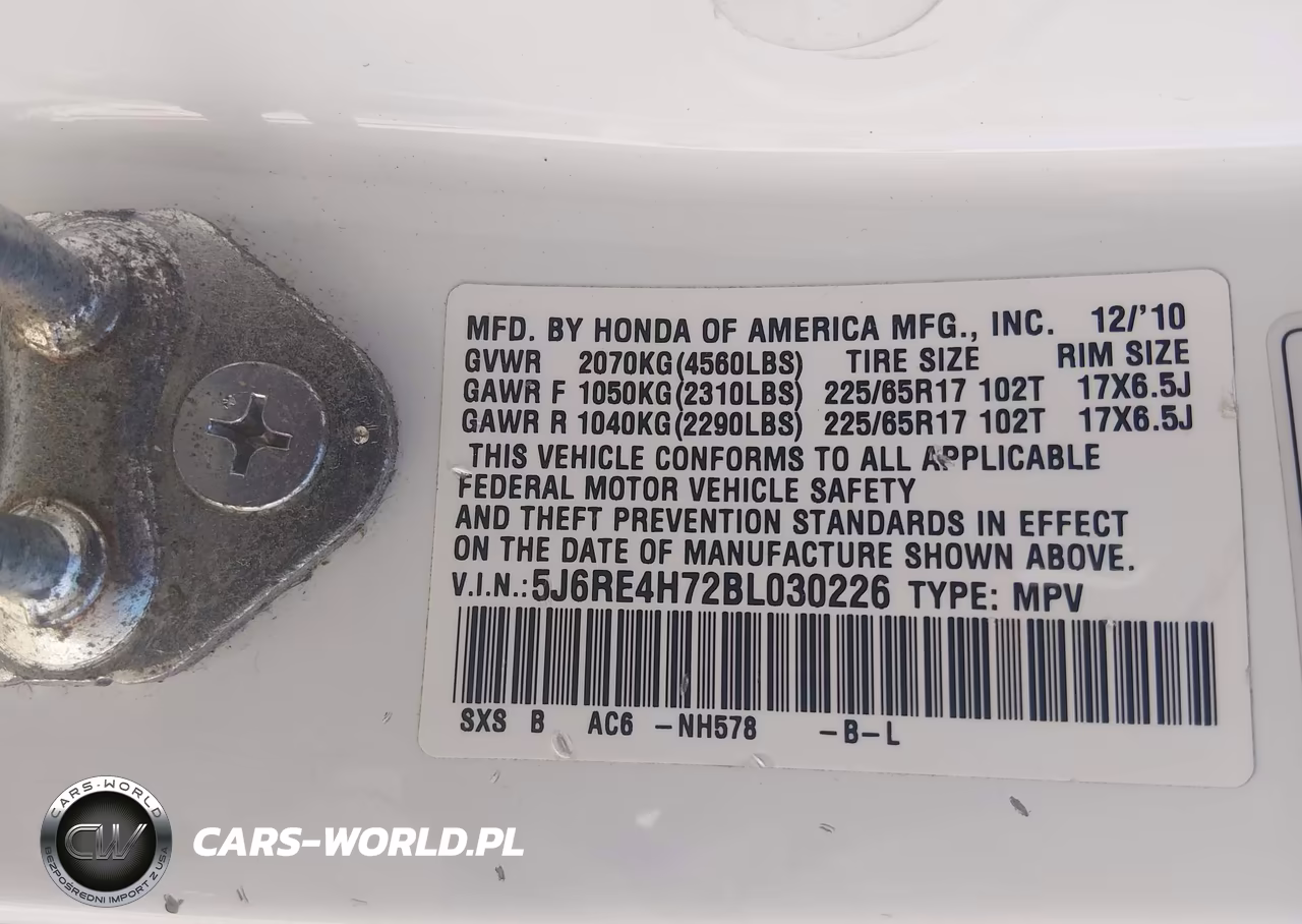 2011 Honda Cr-V Ex-L VIN:5J6RE4H72BL030226 - 9