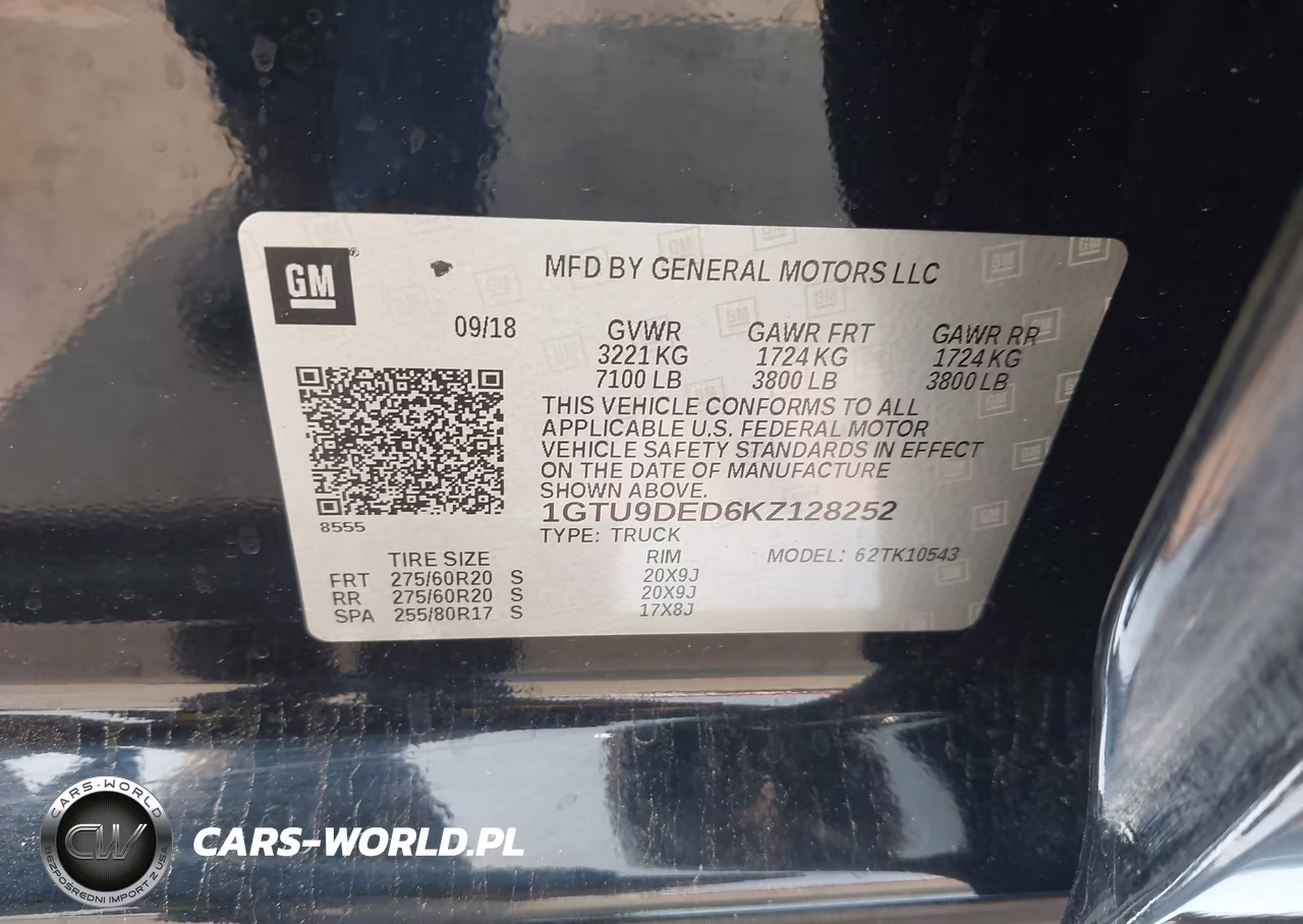 2019 GMC Sierra 1500 Slt VIN:1GTU9DED6KZ128252 - 9