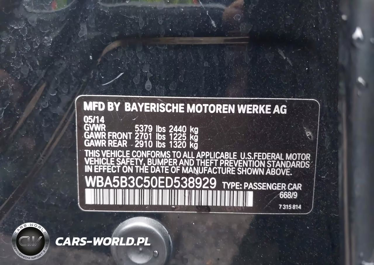 2014 BMW 535I xDrive VIN:WBA5B3C50ED538929 - 9