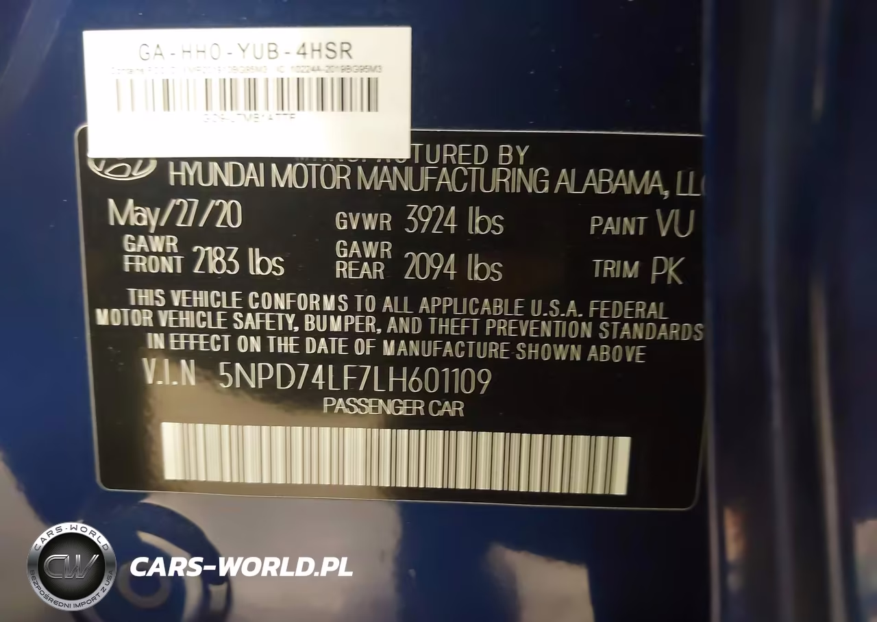 2020 Hyundai Elantra Se VIN:5NPD74LF7LH601109 - 9