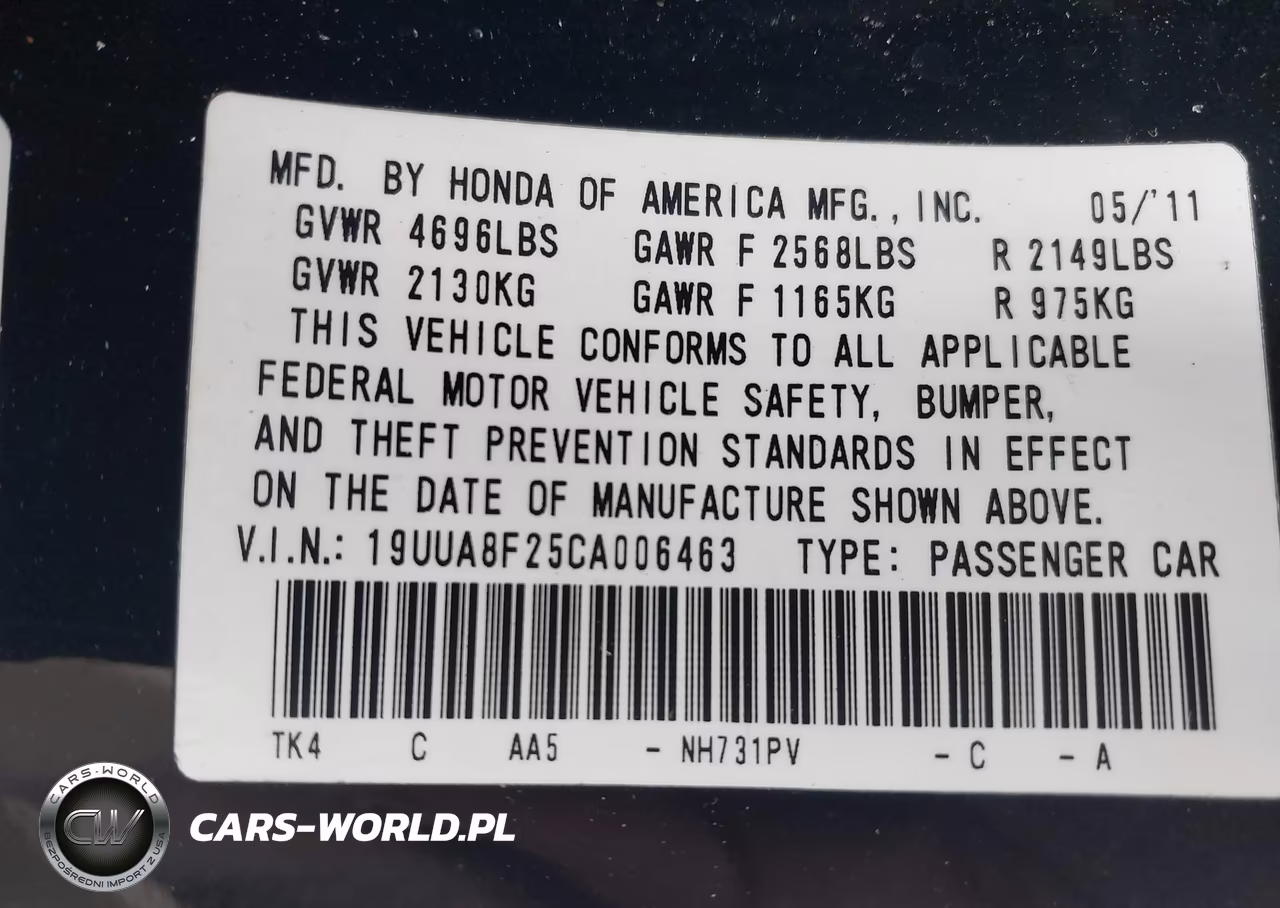 2012 Acura Tl 3.5 VIN:19UUA8F25CA006463 - 9