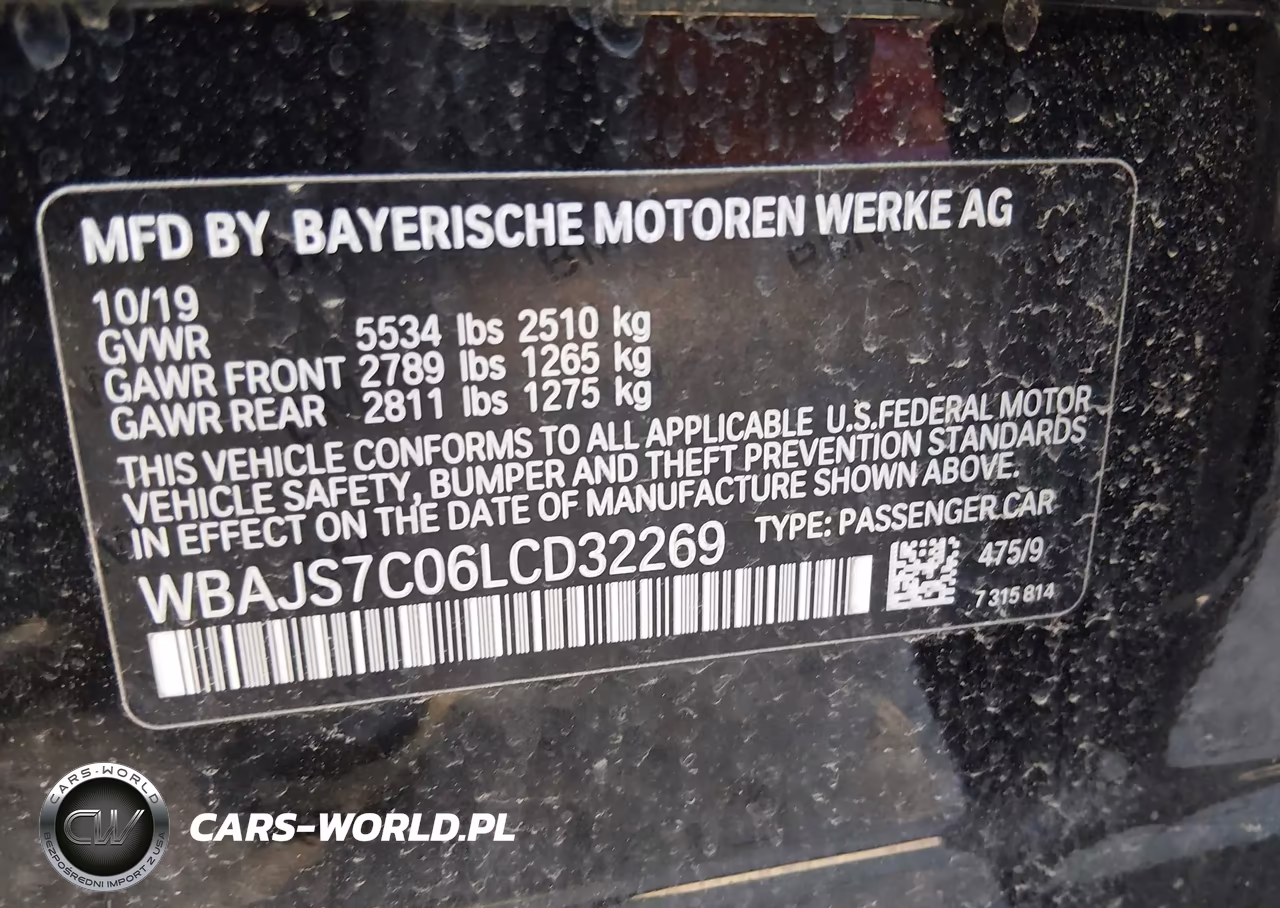 2020 BMW M550I xDrive VIN:WBAJS7C06LCD32269 - 9