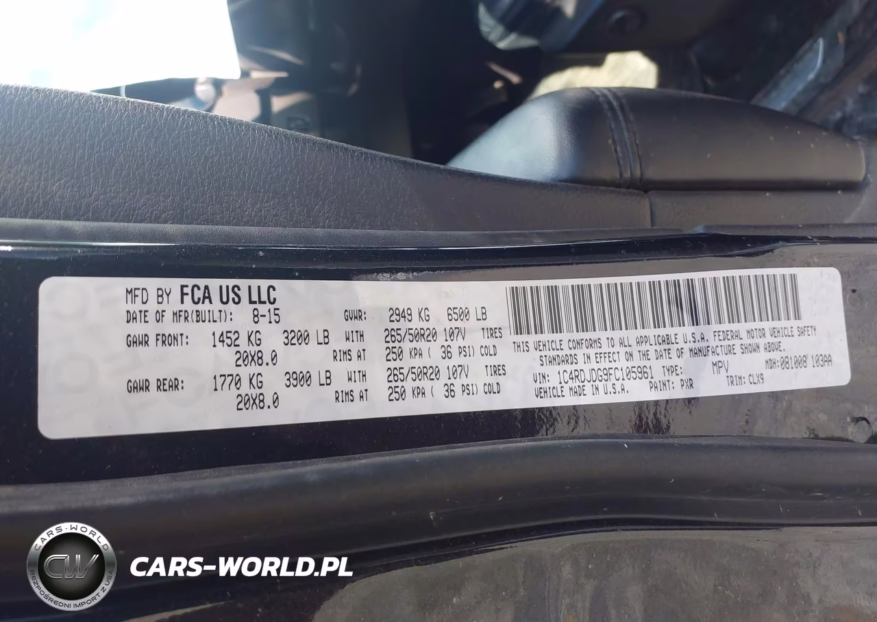 2015 Dodge Durango Limited VIN:1C4RDJDG9FC105961 - 9