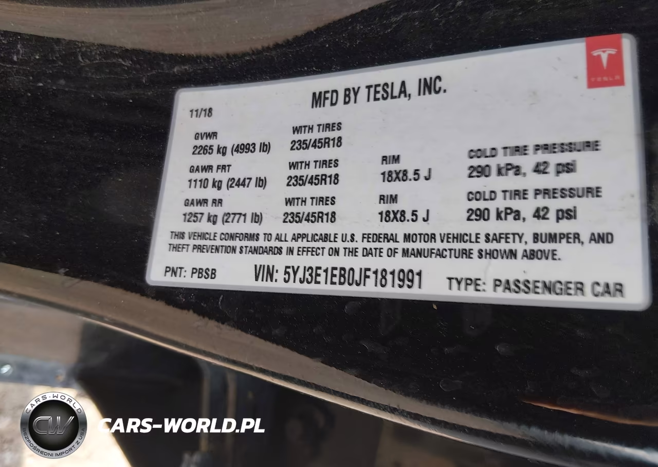 2018 Tesla Model 3 Long Range-Performance VIN:5YJ3E1EB0JF181991 - 9