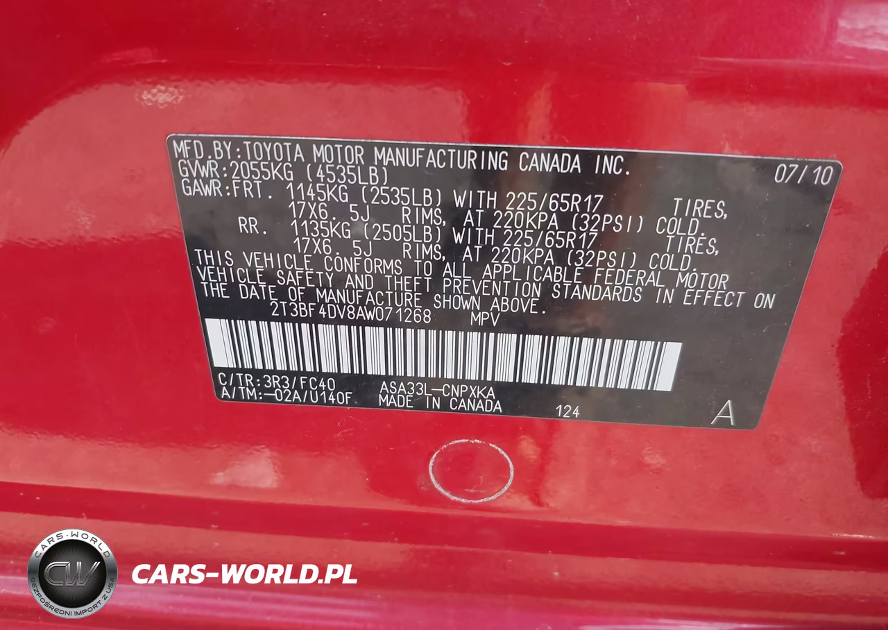 2010 Toyota Rav4 VIN:2T3BF4DV8AW071268 - 9