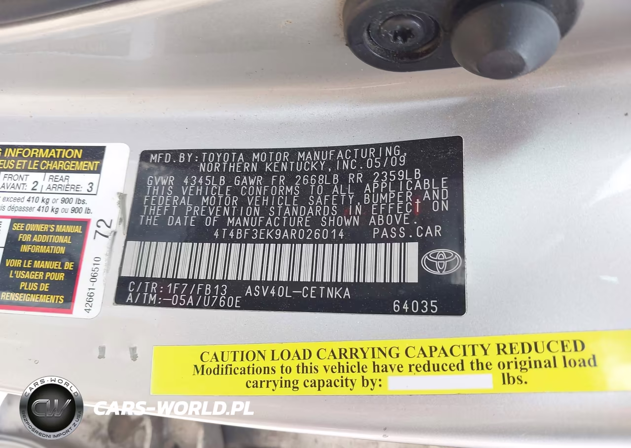 2010 Toyota Camry Le VIN:4T4BF3EK9AR026014 - 9