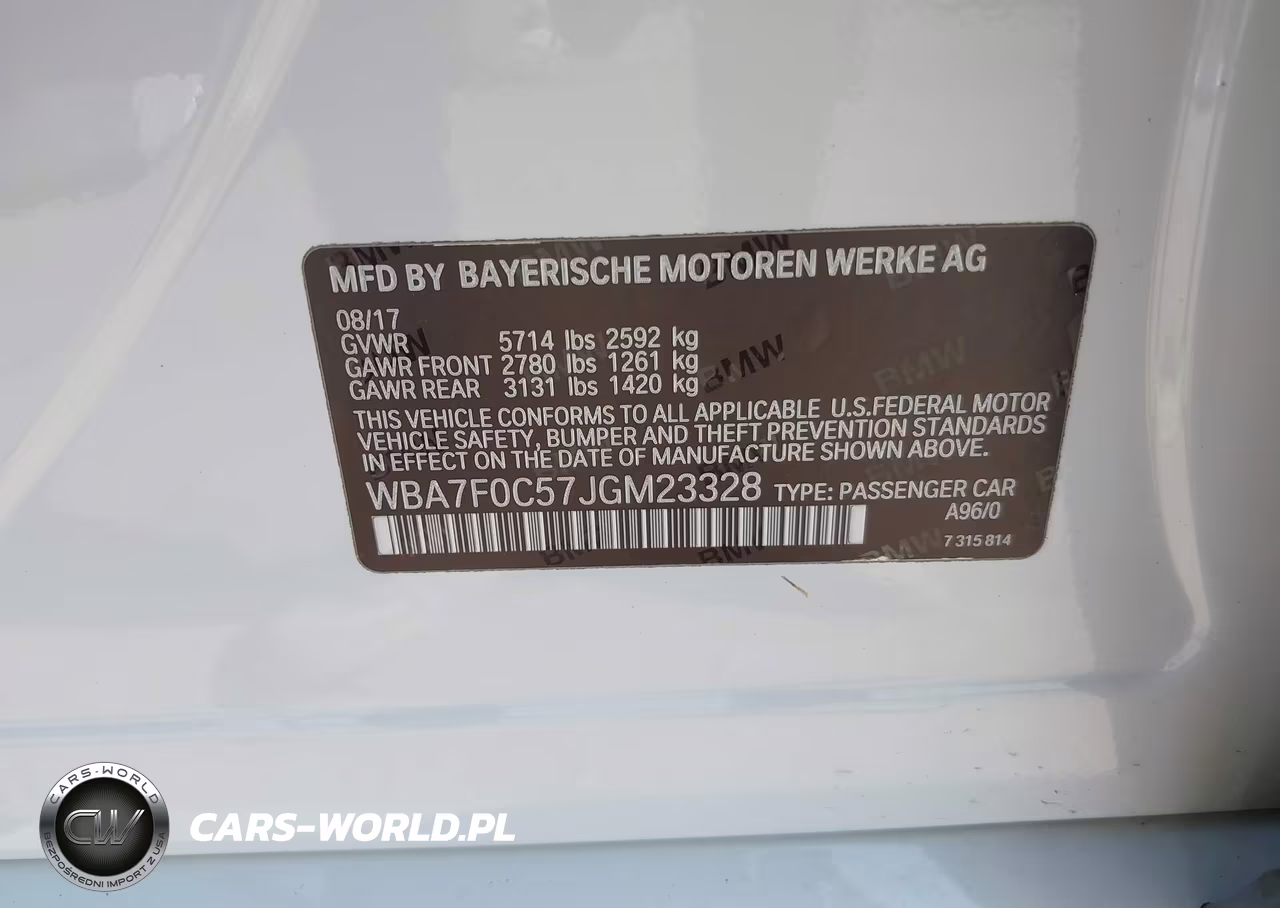2018 BMW 750I VIN:WBA7F0C57JGM23328 - 9