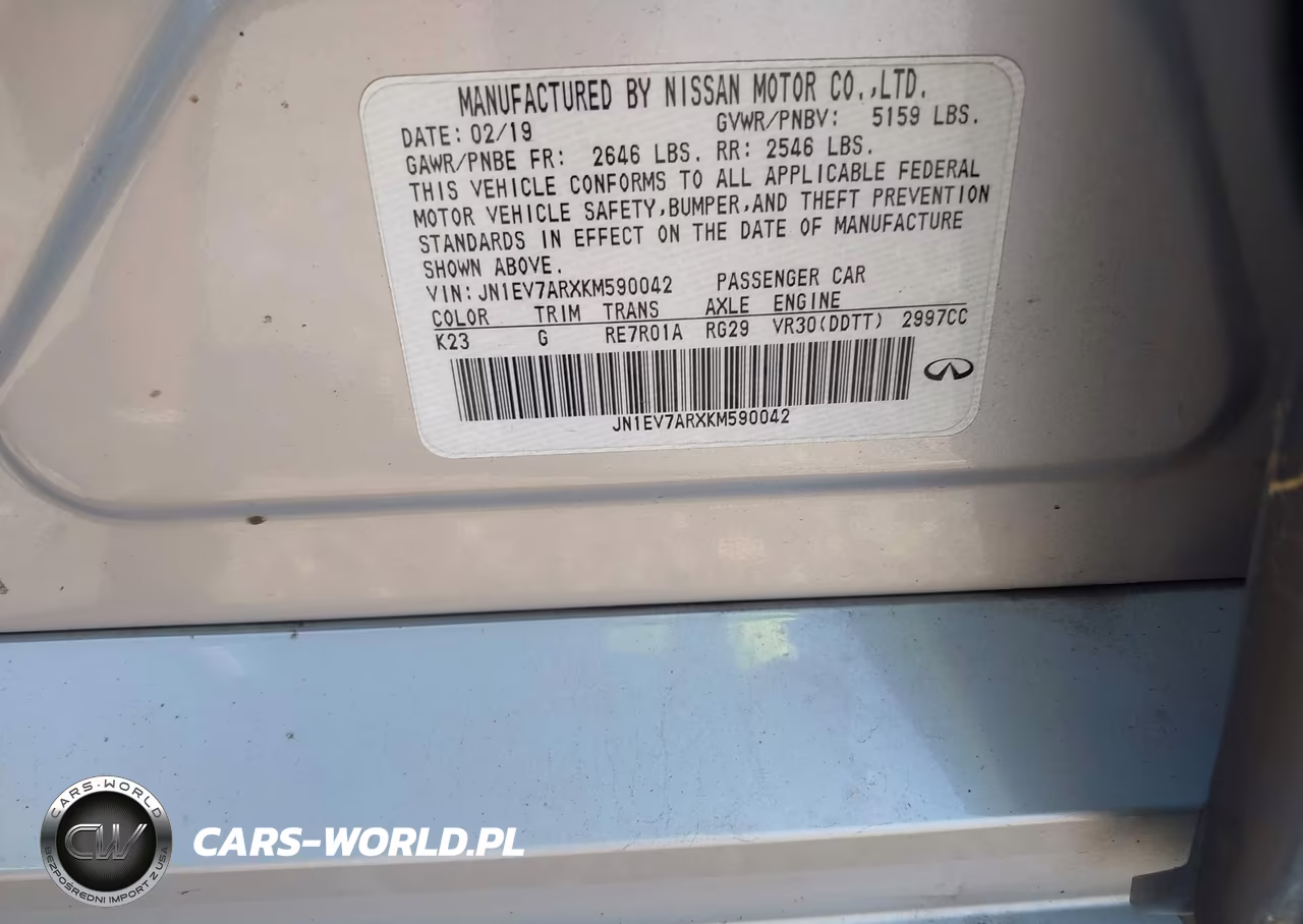 2019 Infiniti Q50 3.0T Luxe VIN:JN1EV7ARXKM590042 - 9