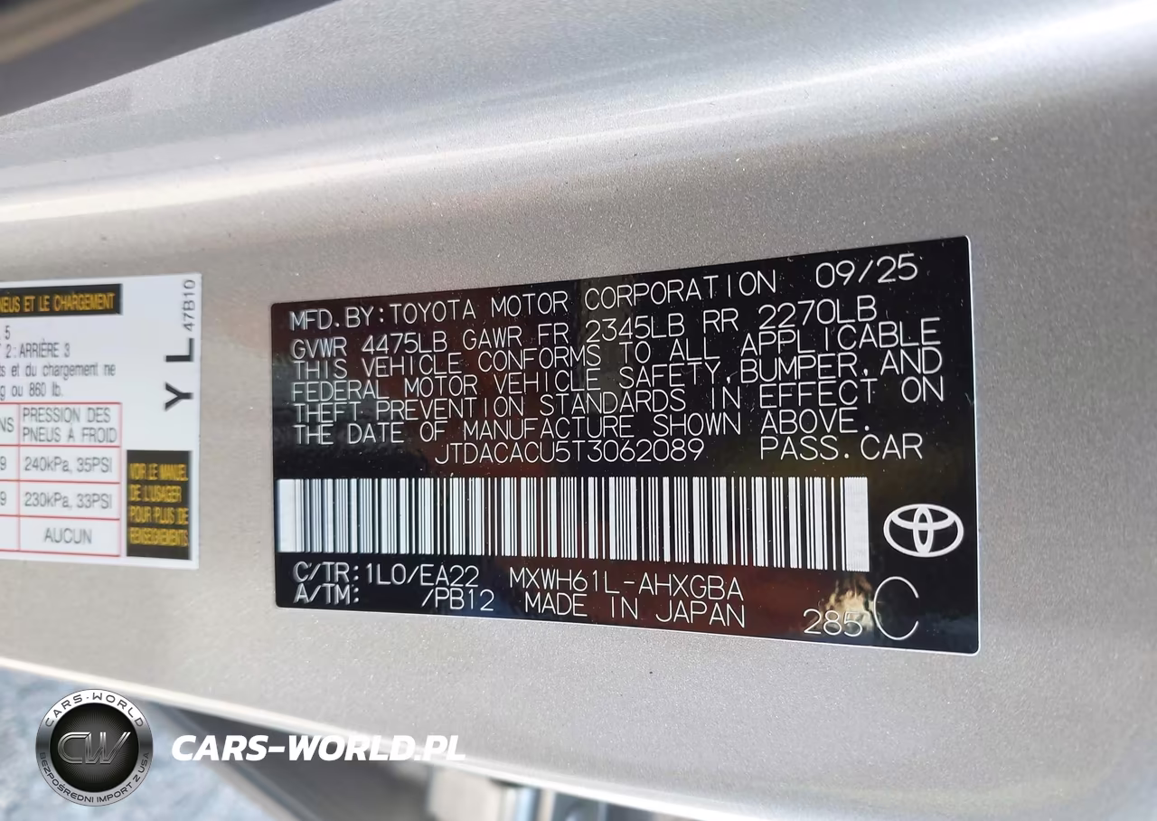 2026 Toyota Prius Plug-In Hybrid Xse VIN:JTDACACU5T3062089 - 9
