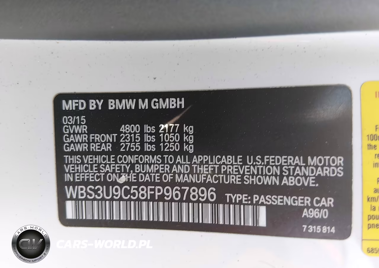2015 BMW M4 VIN:WBS3U9C58FP967896 - 9