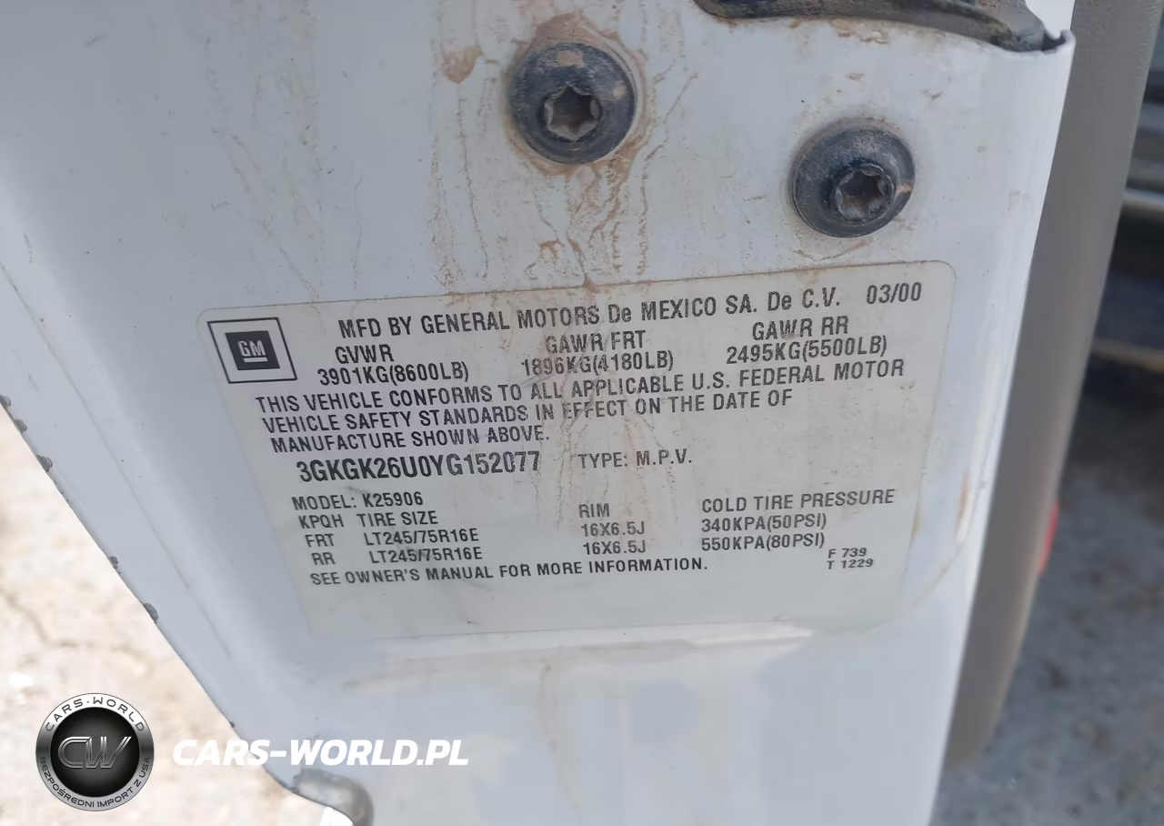 2000 GMC Yukon Xl 2500 Sle VIN:3GKGK26U0YG152077 - 9