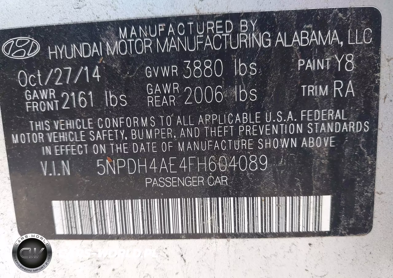 2015 Hyundai Elantra Se VIN:5NPDH4AE4FH604089 - 9