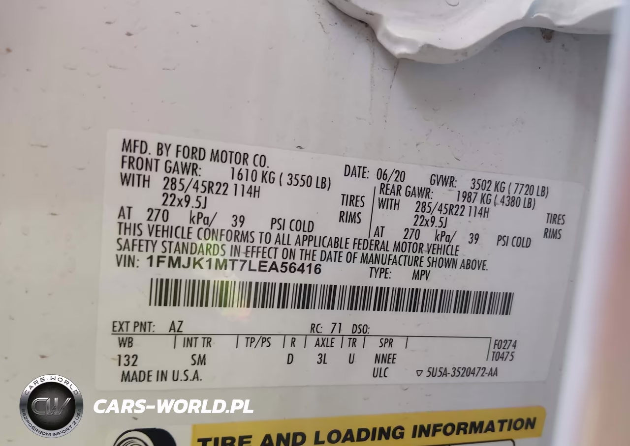2020 Ford Expedition Platinum Max VIN:1FMJK1MT7LEA56416 - 9