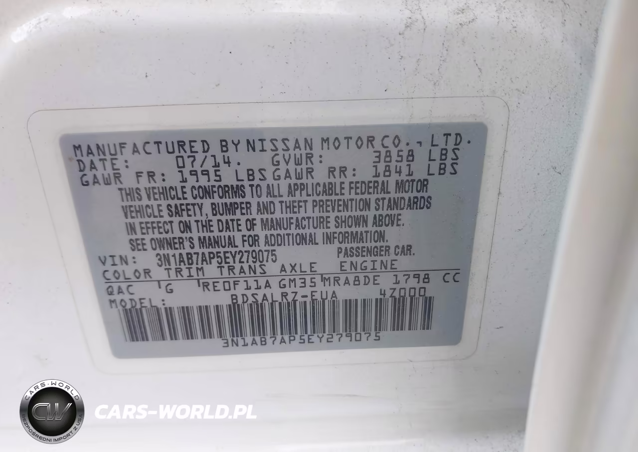 2014 Nissan Sentra Sr VIN:3N1AB7AP5EY279075 - 9
