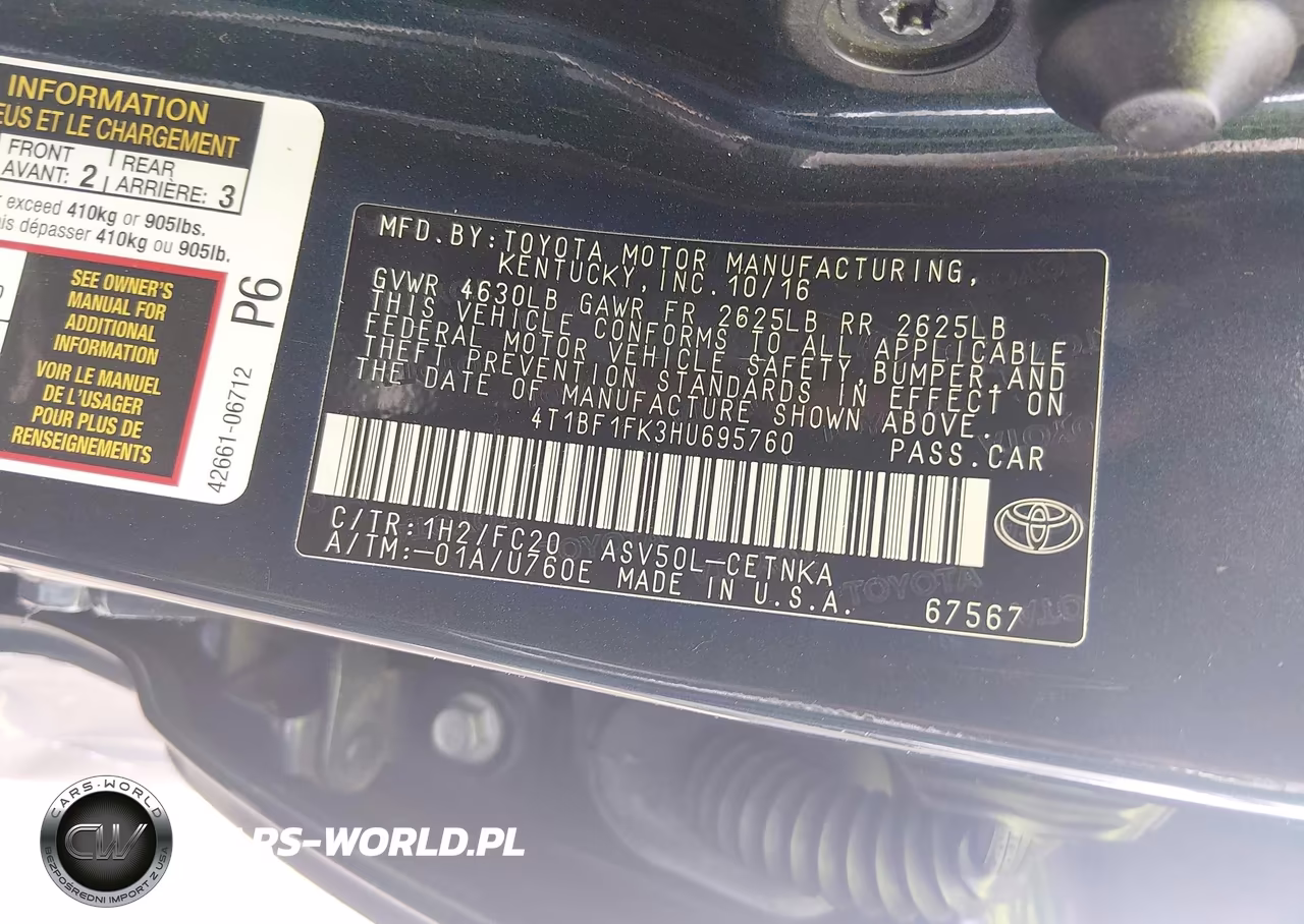 2017 Toyota Camry Le VIN:4T1BF1FK3HU695760 - 9