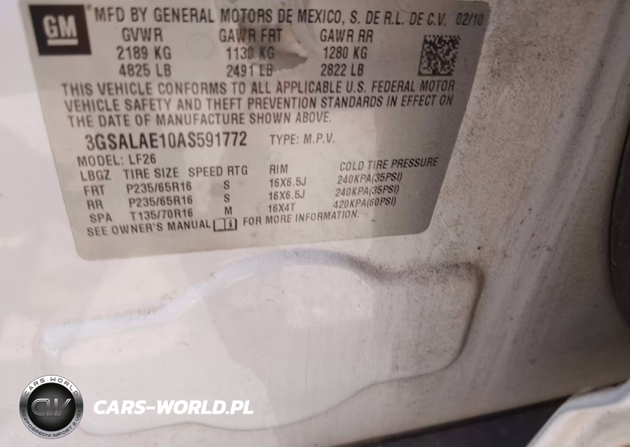 2010 Saturn Vue Xe W-1Sb VIN:3GSALAE10AS591772 - 9
