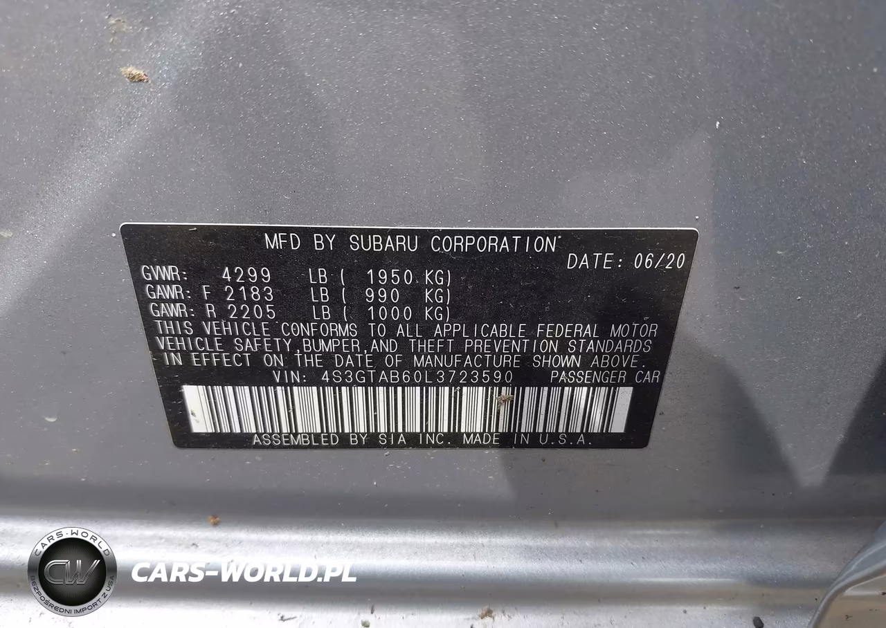 2020 Subaru Impreza 5-Door VIN:4S3GTAB60L3723590 - 9