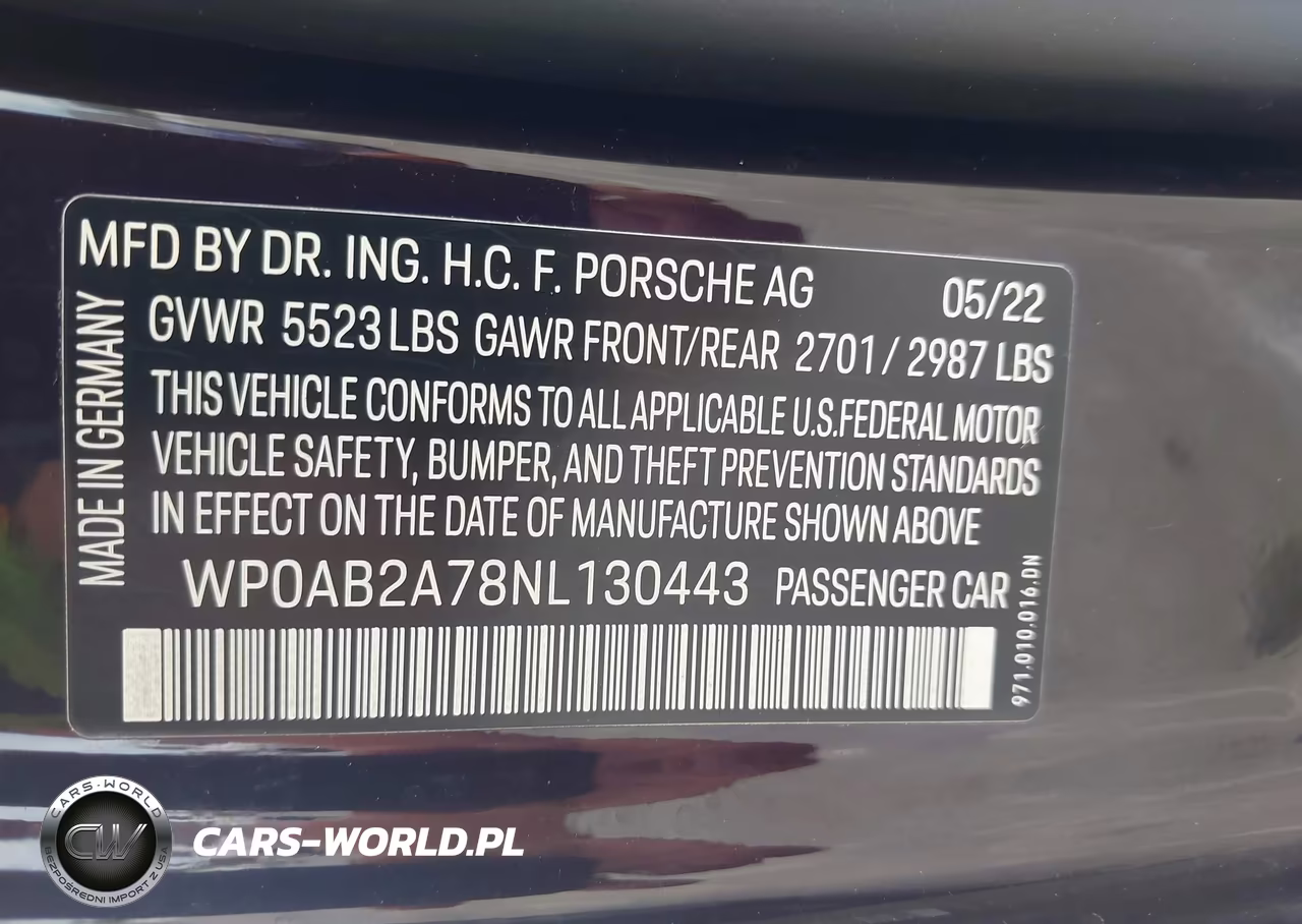 2022 Porsche Panamera 4S VIN:WP0AB2A78NL130443 - 9