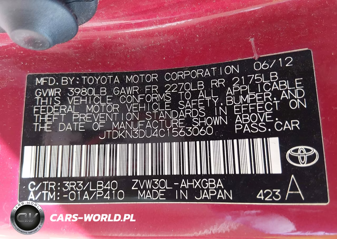 2012 Toyota Prius Four VIN:JTDKN3DU4C1563060 - 9