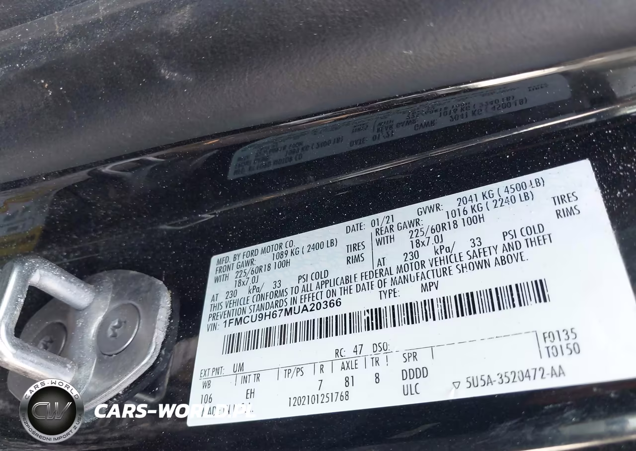 2021 Ford Escape Sel VIN:1FMCU9H67MUA20366 - 9
