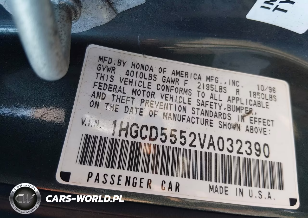 1997 Honda Accord Ex VIN:1HGCD5552VA032390 - 9
