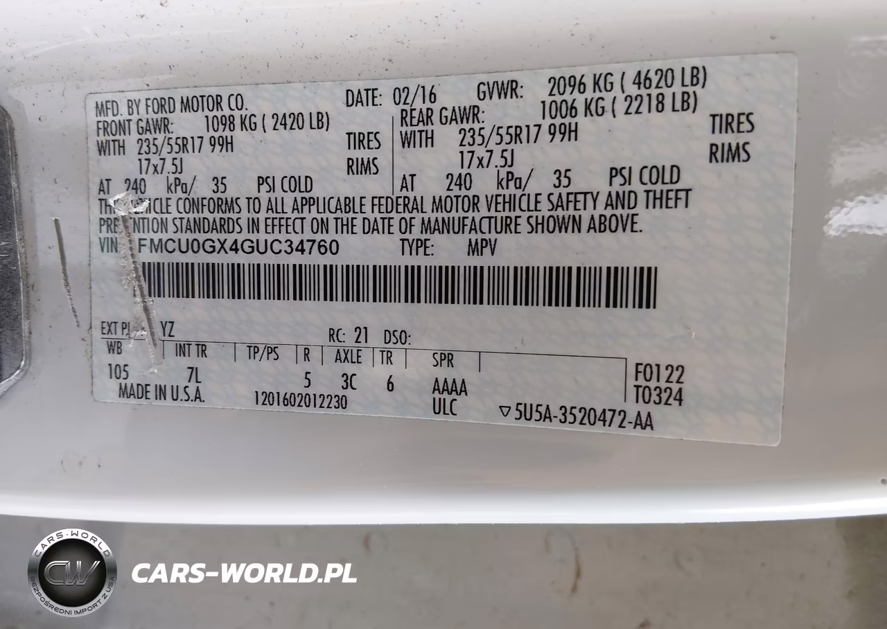 2016 Ford Escape Se VIN:1FMCU0GX4GUC34760 - 9