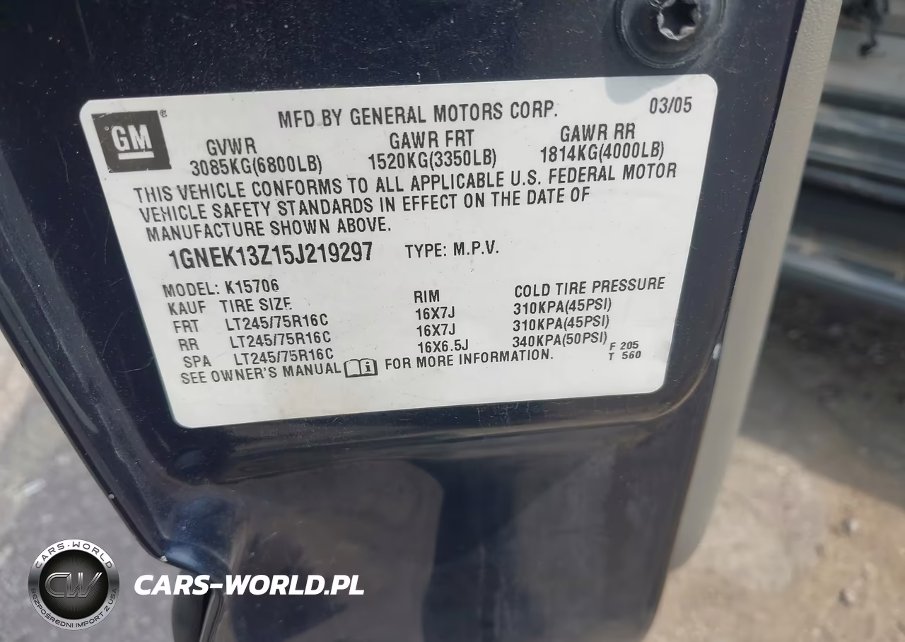 2005 Chevrolet Tahoe Ls VIN:1GNEK13Z15J219297 - 9