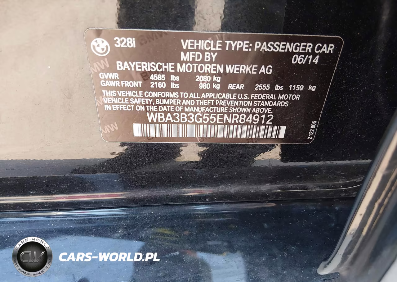 2014 BMW 328I xDrive VIN:WBA3B3G55ENR84912 - 9
