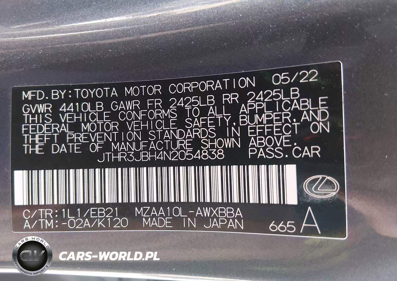 2022 Lexus Ux 200 F Sport VIN:JTHR3JBH4N2054838 - 9