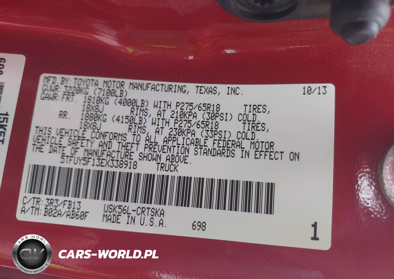 2014 Toyota Tundra Sr5 5.7L V8 VIN:5TFUY5F13EX338918 - 9