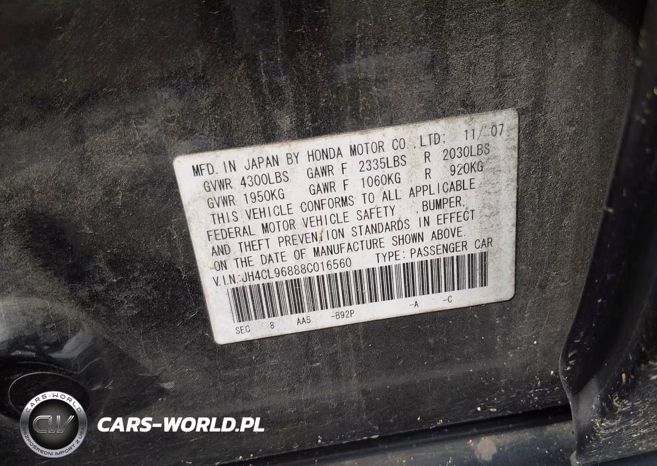 2008 Acura Tsx VIN:JH4CL96888C016560 - 9