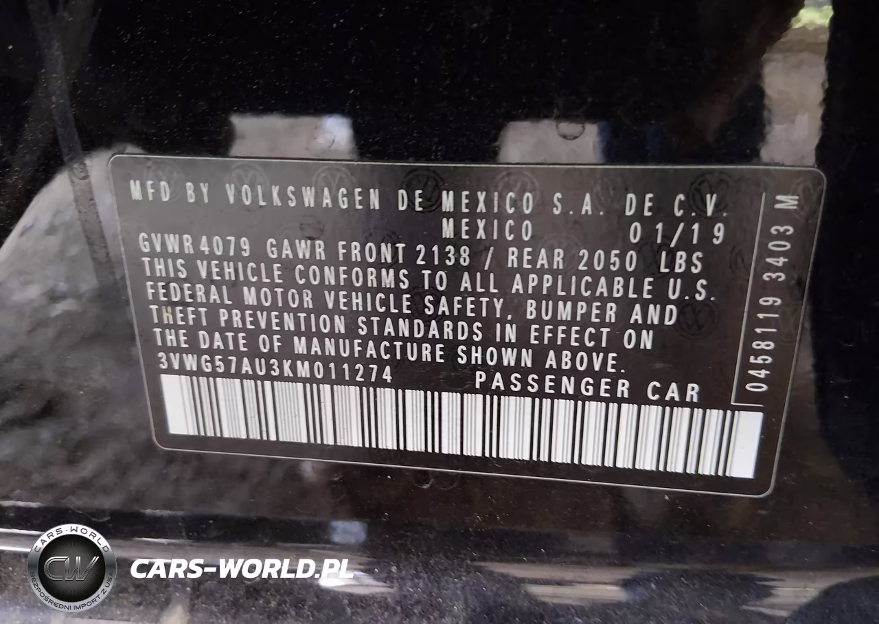 2019 Volkswagen Golf 1.4T S-1.4T Se VIN:3VWG57AU3KM011274 - 9