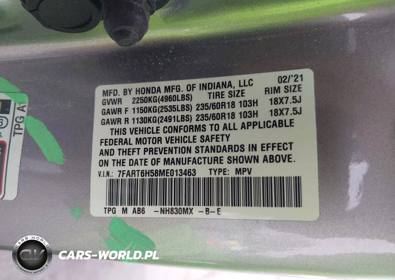 2021 Honda Cr-V Hybrid Ex VIN:7FART6H58ME013463 - 9