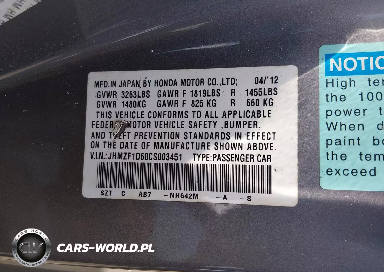 2012 Honda Cr-Z Ex VIN:JHMZF1D60CS003451 - 9