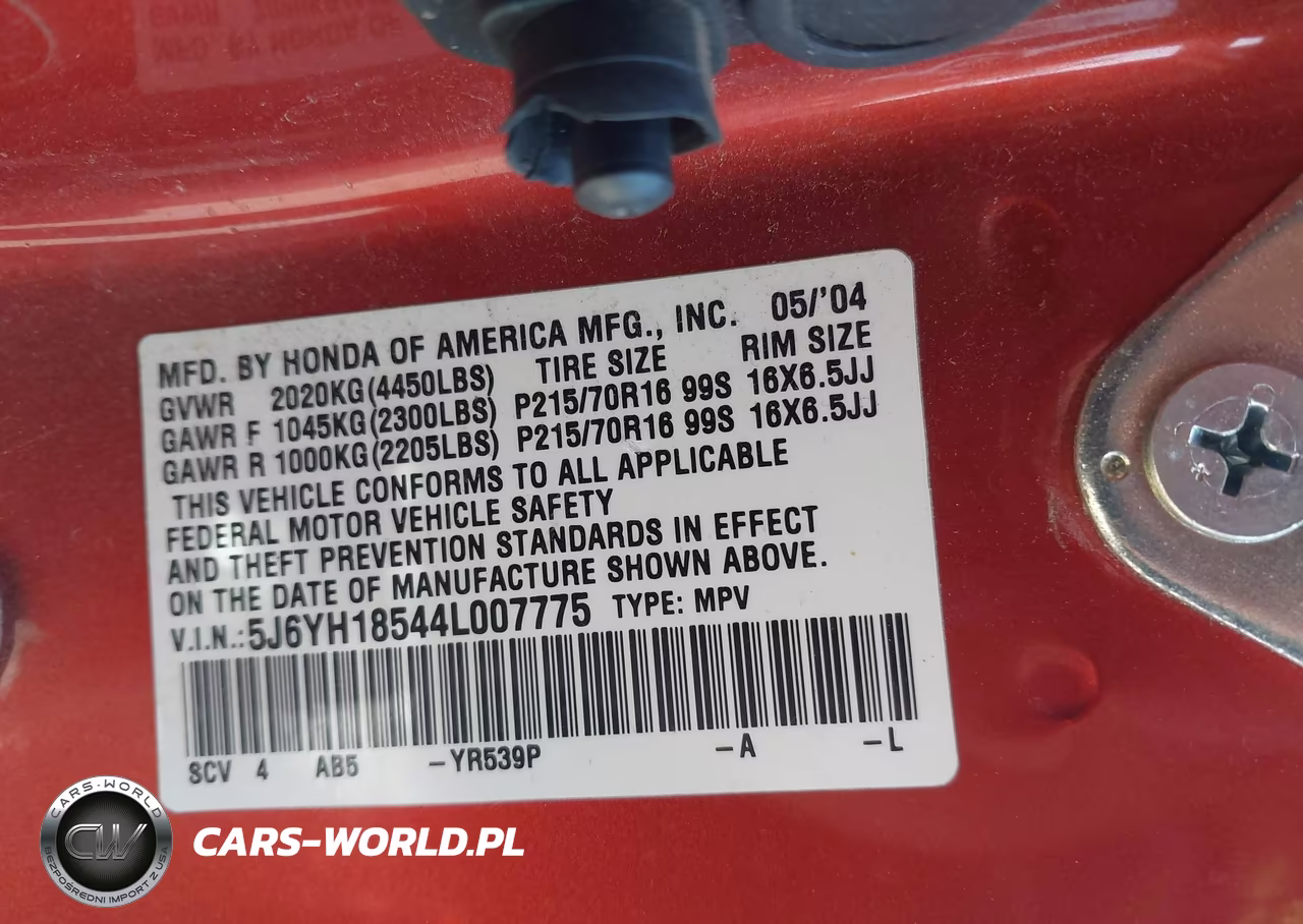 2004 Honda Element Ex VIN:5J6YH18544L007775 - 9