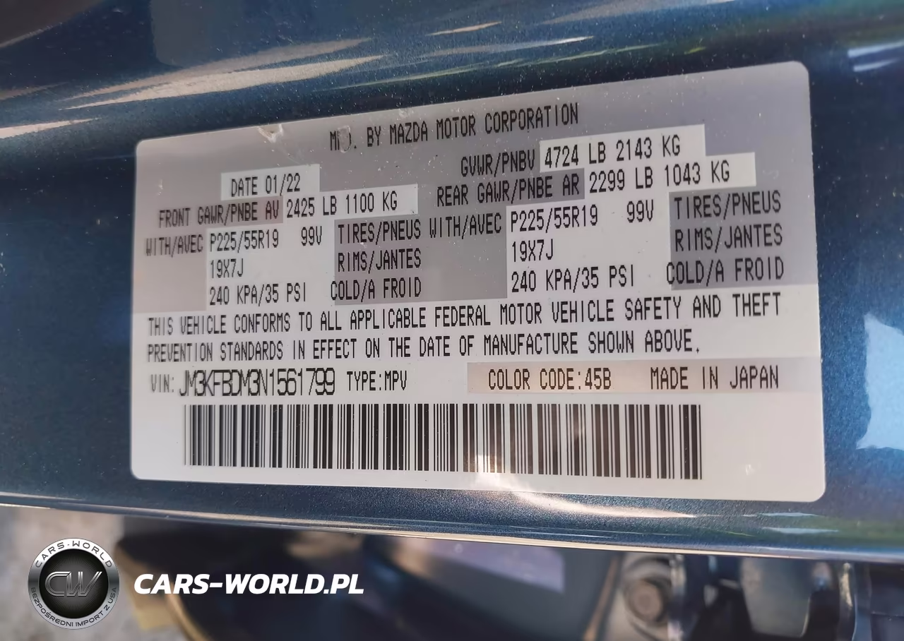 2022 Mazda Cx-5 2.5 S Premium VIN:JM3KFBDM3N1561799 - 9
