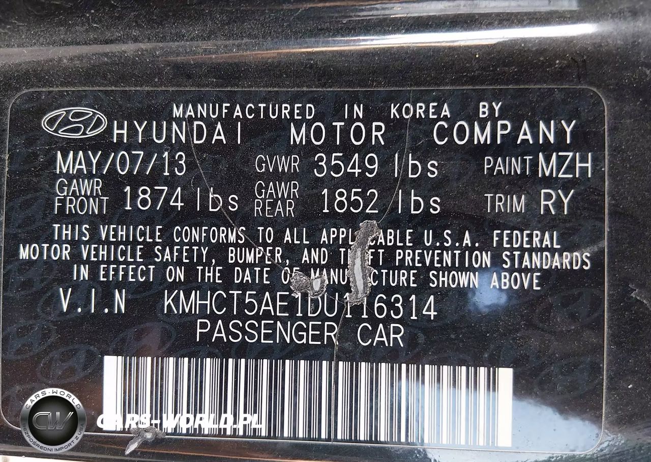 2013 Hyundai Accent Gs VIN:KMHCT5AE1DU116314 - 9