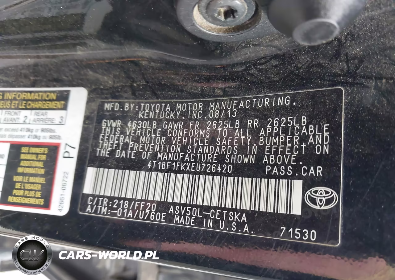 2014 Toyota Camry Se VIN:4T1BF1FKXEU726420 - 9