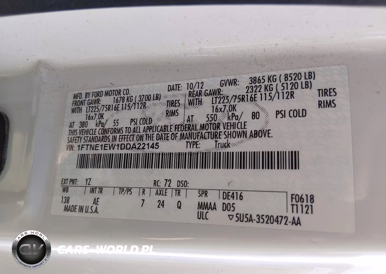 2013 Ford E-150 Commercial VIN:1FTNE1EW1DDA22145 - 9
