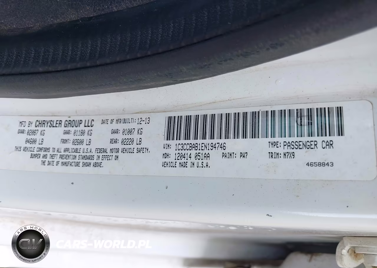 2014 Chrysler 200 Lx VIN:1C3CCBAB1EN194746 - 9