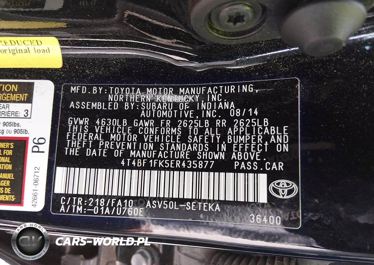 2014 Toyota Camry L VIN:4T4BF1FK5ER435877 - 9
