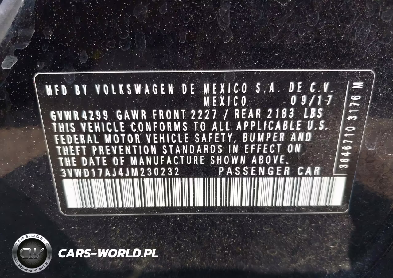 2018 Volkswagen Jetta 1.8T Se Sport VIN:3VWD17AJ4JM230232 - 9