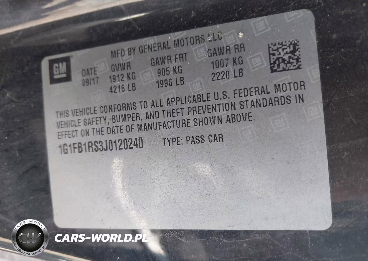 2018 Chevrolet Camaro 1Lt VIN:1G1FB1RS3J0120240 - 9