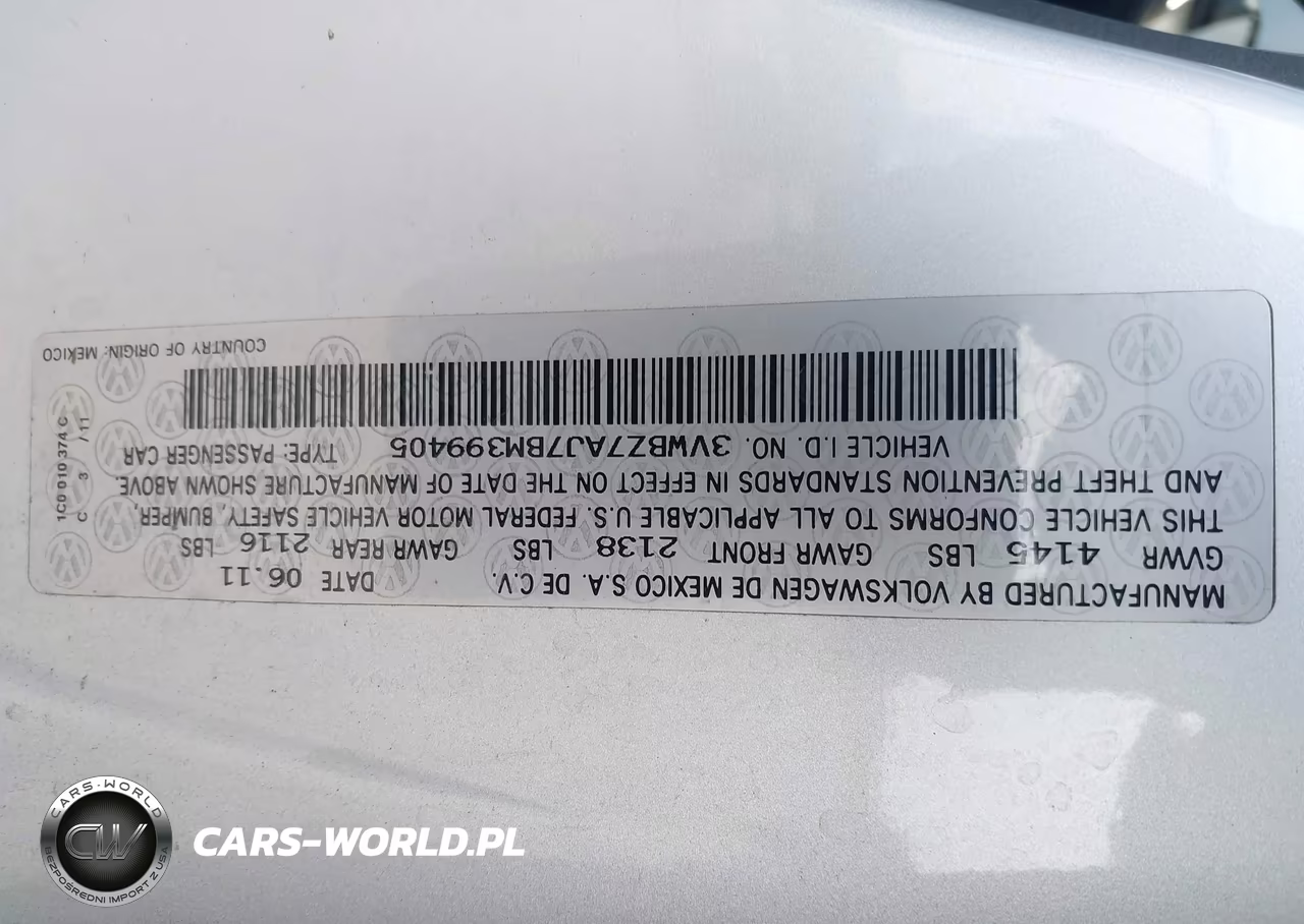 2011 Volkswagen Jetta 2.5L Se VIN:3VWBZ7AJ7BM399405 - 9